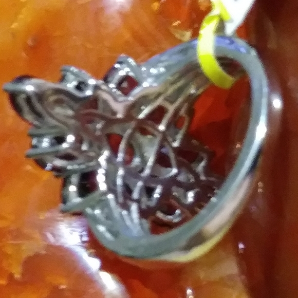 NWT-1"L /ORISSA GARNET STERLING ELONGATED RING - Picture 2 of 4